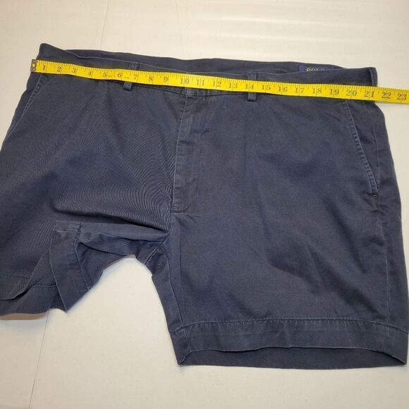 Polo Ralph Lauren Classic Fit Chino Blue Flat Front Shorts 6" Inseam Cotton - Picture 5 of 12